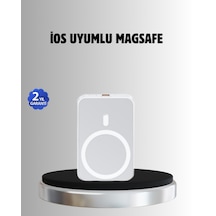Magsafe Battery Pack Kablosuz Hızlı Şarj, Kompakt Ve Taşınabilir Güç Bankası - Lisinya Beyaz