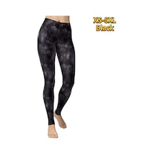 Novahub Siyah Bayan Çok Renkli Taşlar Baskılar Streç Yoga Tayt Spor Koşu Spor Salonu Spor Aktif Pantolon Düz Siyah - L SiYAH