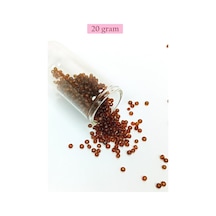 Dökme Cam Kum Boncuk 8/0 3 Mm - 20 Gram - Şeffaf Koyu Kahve - Bnc159