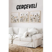 Ahşap Çerçeveli Mdf Kare Tablo Seti Salon Ve Oturma Odası Için Kr4025 23 X 23