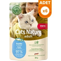 Mera Cats Nature Alabalıklı Pouch Yetişkin Konserve Kedi Maması 85 Gr 6 Adet