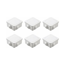 6'lı Set Beyaz Kare Buat Kutusu 85x85 Mm Pvc Duvar İçi Kablo Bağlantı Kutusu Elektrik Ek Kutusu