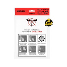 Proalet Tek Kanat Pratik Sineklik, 0.75 M X 1.25 M Tül, Kapı & Pencere Uyumlu, 4 M Yapıştırma Bantlı 2 Adet Sku: Smg8690010033123