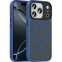 Apple Uyumlu iPhone 17 Pro Megane Magsafe Kapak Lacivert