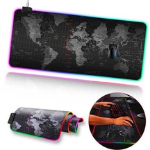 Ally Dünya Desenli Rgb Led Işıklı Oyuncu Mouse Pad 300-800-4Mm