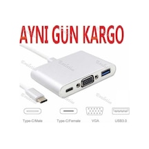 Usb 3.1 Type C To Vga Usb 3.0 4961A Çevirici Dönüştürücü Adaptor