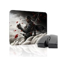 Ghost Of Tsushima Kaymaz Dikişli Kauçuk Oyuncu Mousepad V2 - 22x18 Gaming Mouse Pad Fare Altlığı