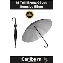 Özel Üretim Otomatik Mekanizma Baston Tip Rüzgar Korumalı Fiber 16 Telli Bronz Gövde Şemsiye 55cm Çok Renkli