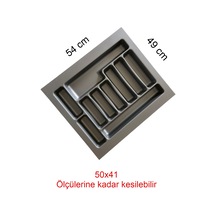Gri Renk Çekmece Düzenleyici Kaşıklık T-2254 / 54x49 cm