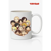 Attack On Titan Karakterler Anime Temalı Beyaz Kupa Bardak Sevgiliye Arkadaşa Hediye Beyaz