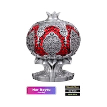 Özel Üretim Kutulu Antik Gümüş Canlılık Pozitiflik Dekoratif Ayet-el Kürsi Bereket Nar Boytu Biblo