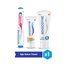 Sensodyne Onarım ve Koruma Diş Macunu 75 ML + Diş Eti Bakımı Diş Fırçası Yumuşak + Tam Koruma Beyazlatıcı Diş Macunu 50 ML