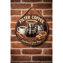 Mayeka Filtre Kahve Temalı Cafeler Kahveciler Baristalar İçin Ahşap Duvar Kapı Dekoratif Süs Tablo 12