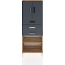 Arges Dolap 3 Raflı 3 Çekmeceli 2 Kapaklı 60x30x163 Çam-antrasit Atlas Çam