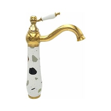 Terrazzo Altın Çanak Lavabo Bataryası Renkli