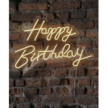 Happy Birthday Neon Led Duvar Aydınaltması Doğum Günü Yazısı