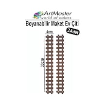 Ahşap Maket Çit 30x4 Cm Boyanabilir 2 Adet Minyatür Bahçe Çiti Dekoratif Tasarım Okul Hobi Proje