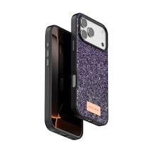 Onegif Apple İphone 17 Pro Bright Simli Kapak - Derin Mor - Derin Mor