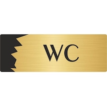 Metal Departman Kapı İsimliği, Yönlendirme Levhası Wc 5x20 Cm Altın Renk