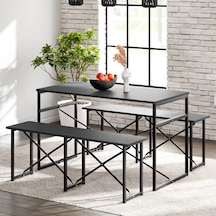 Masa Takımı Bench Bank Masa Seti 120x60 Masa Mutfak Masası Yemek