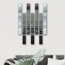 Decorita Dekor Camı Modern Çini Desen Cam ve Füme Ayna 7'li Takım