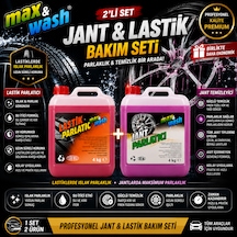 Max&wash 2'li Jant & Lastik Bakım Seti 4+4 Kg Jant Temizleyici + Lastik Parlatıcı Profesyonel Oto Kuaför Bakım Seti