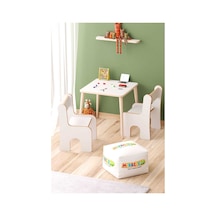 Miracle 3d Çocuk Çalışma Masası Ve Sırt Dayamalı Sandalye - Aktivite Masası Beyaz Miracle 3d Çocuk Çalışma Masası Ve Sırt Dayamalı Sandalye - Aktivite Masası Beyaz