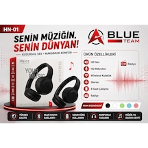 Hn01 Siyah Kafa Üstü Bluetooth Kulaklık