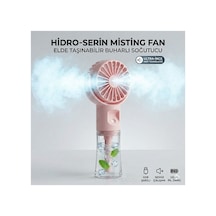 El Tipi Sulu Buharlı Fan Şarjlı Vantilatör Mini Masaüstü El Fan Taşınabilir 3 Kademeli Usb Pervane Pembe - 710323651
