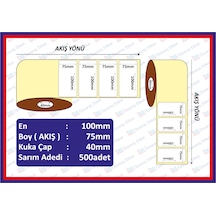 Özsaraç Etiket Eco Termal Etiket 75 x 100 MM 500'lü Sarım
