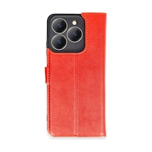 Realme C63 Uyumlu Kılıf Trend S Plus Kapaklı Kılıf - Kırmızı