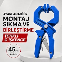 Ayarlanabilir Montaj Sıkma Ve Birleştirme Tetikli C İşkence Mavi
