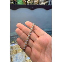 Zirkon Taşlı Çitf Renk 14 K Yeşil Altın Renk Vip Serisi Bileklik 08179186