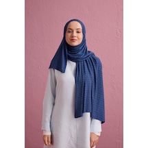 Imannoor Dokuma Noor İndigo Supreme Şal 70x175 İndigo
