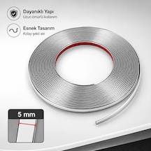 Volkswagen Touran 5 Mm Krom Nikelaj Görünümlü Esnek 10 Metre Dekoratif Araç Dış Aksesuar Şeridi