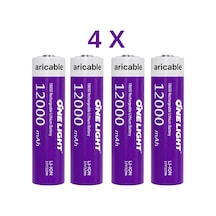 18650 Şarjlı Li-ion Pil 3.7v 12000mah Yazılı 39 Gram Güçlü Batarya 4 Adet