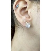 Zirkon Taşlı, Paslanmaz Çelik Küpe 39, Altın Renk Altın