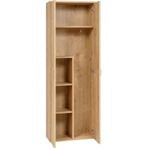 Temizlik Malzemeleri Dolabı, Ahşap Gardırop, Elbise Dolabı, Çok Amaçlı Dolap, 60x34x180cm Safir Meşe