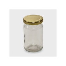 12 Adet Cam Kavanoz 105ml Gold Metal Kapaklı Gıda, Krem Ve Yemek Kullanımına Uygun Dekoratif Kavanoz Şeffaf