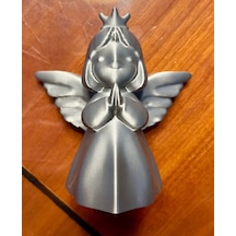 Yılbaşı Temalı Yılbaşı Ev Süsü Mini Figür 3d Baskı 12cm Gri Renk