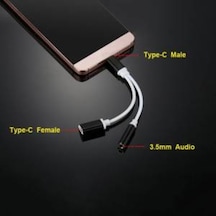 Mate 10 Pro 2In1 Şarj + Kulaklık Dönüştürücü 3.5 Mm Jack Adaptör