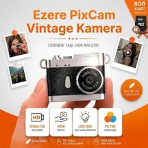 Ezere Pixcam Vintage Taşınabilir Mini Dijital Kamera Selfie Video Vlog Kamerası Mini Anahtarlık 1080p- 5775