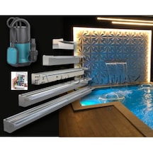 50 CM 304 Kalite Rgb Ledli Paslanmaz Duvar Şelalesi+Pompa Dahil