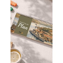 Tarihsiz Spiralli Haftalık Masaüstü Planlayıcı - İstanbul - 10x30 Cm Plango Turkuaz