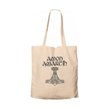 Amon Amarth Mjolnir Krem Kanvas Bez Çanta Krem
