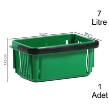 7 Litre Plastik Kozmetik Alışveriş El Sepeti Yeşil 1 Adet / En:20 Boy:30 Yükseklik:13,5 Cm Yeşil