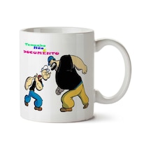 O Marinheiro Popeye İki Tarafı Baskılı Kupa Bardak Çok Renkli