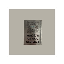 Restaurant / Kafe Qr Kodlu Menü Levhası Alüminyum Arkası Yapışkanlı 4x7 Cm