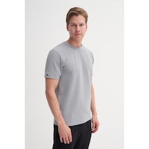 Cazador 4202 Erkek Bisiklet Yaka T-shirt Gri