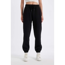 DeFacto Standart Fit Kalın Jogger Eşofman Altı Bel Paça Lastikli Basic Düz Uzun Boy S7370AZ24WNBK81